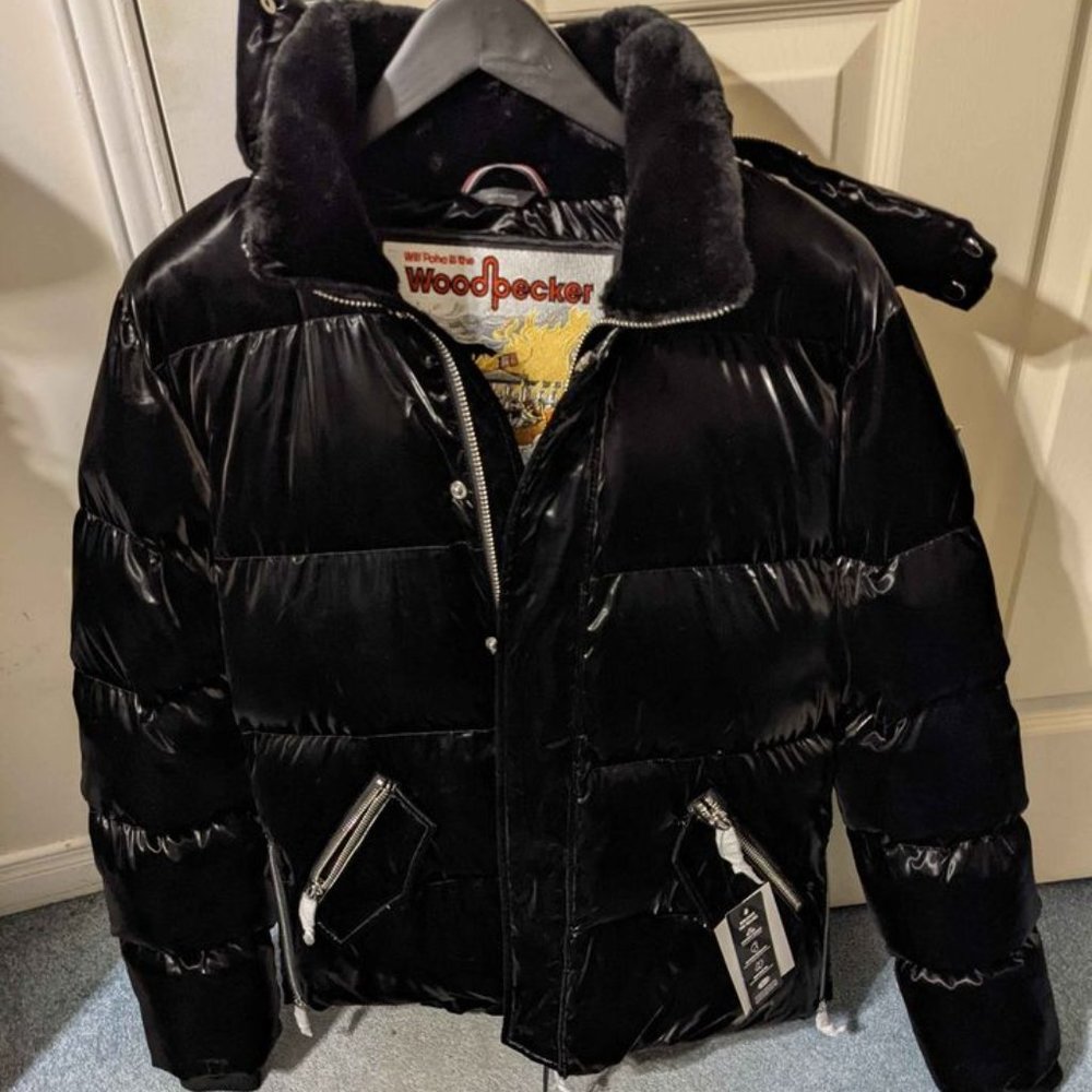 WOODPECKER BUMNESTER 3/4 COAT - ALL WET BLACK. Small $400 OBO (retail - $750)